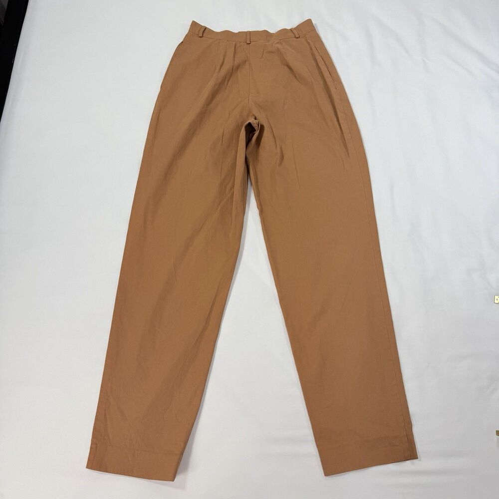 Vintage Genny Pleated Trousers Brown Size 6 High Waist Tapered Retro ITALY Made - Picture 10 of 12